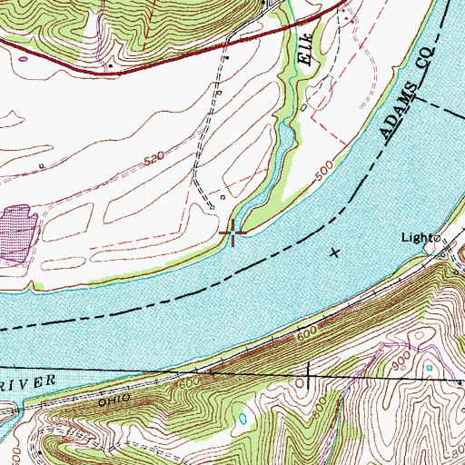 Topographic Map of Elk Run, OH