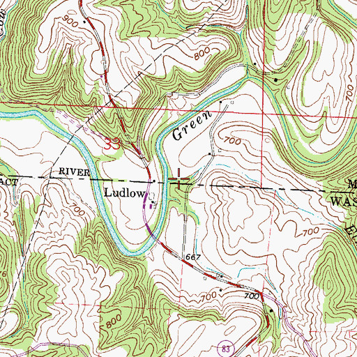 Topographic Map of Elk Run, OH