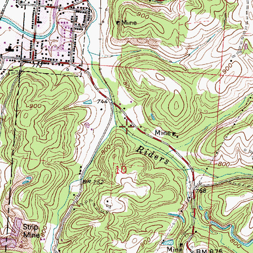 Topographic Map of Elk Run, OH