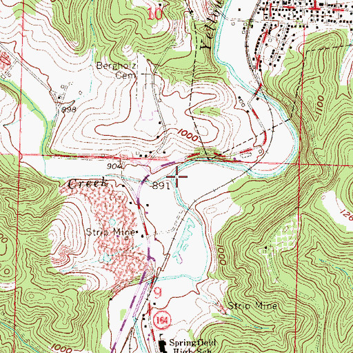 Topographic Map of Elkhorn Creek, OH