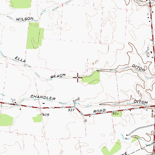 Topographic Map of Ella Beach Ditch, OH
