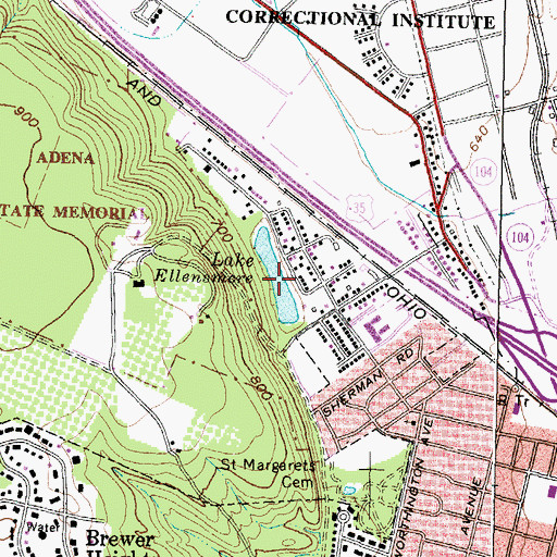 Topographic Map of Lake Ellensmere, OH