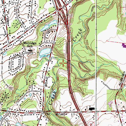 Topographic Map of Ellison Creek, OH