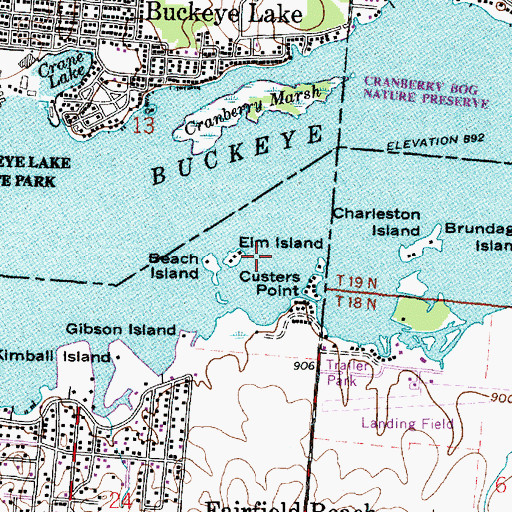 Topographic Map of Elm Island, OH
