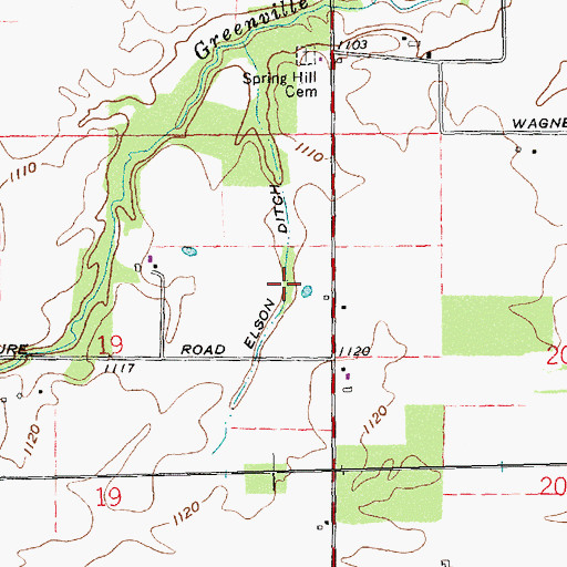Topographic Map of Elson Ditch, OH