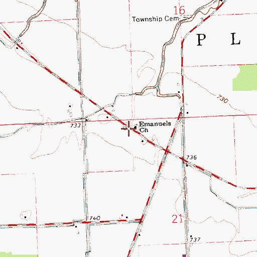 Topographic Map of Emmanuels United Church of Christ, OH