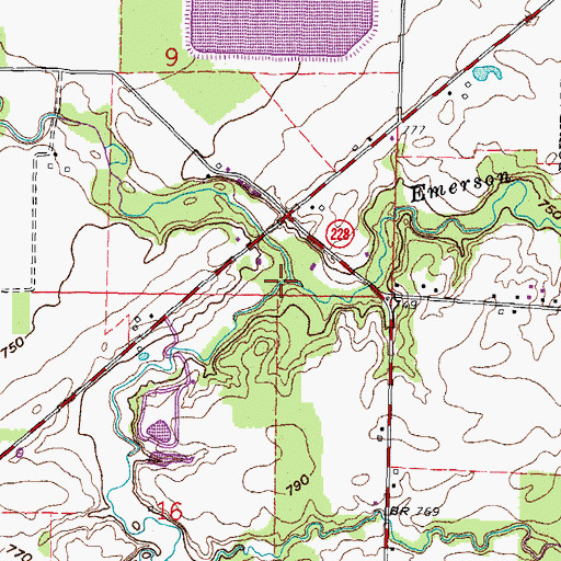 Topographic Map of Emerson Creek, OH