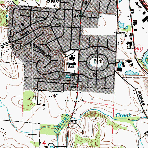 Topographic Map of Emmanuel Church, OH