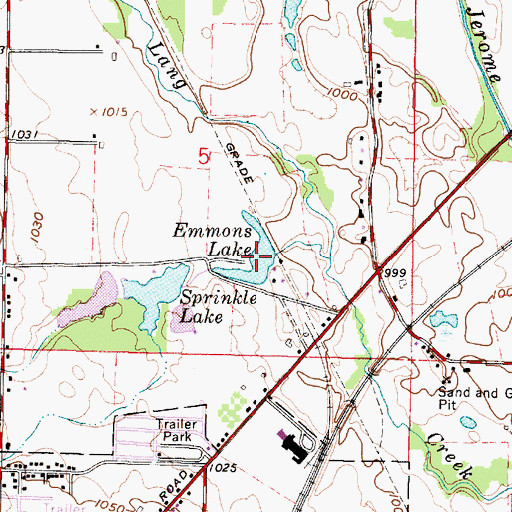 Topographic Map of Emmons Lake, OH