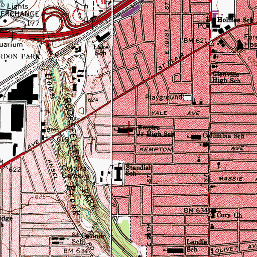 Topographic Map of Empire Junior High School, OH