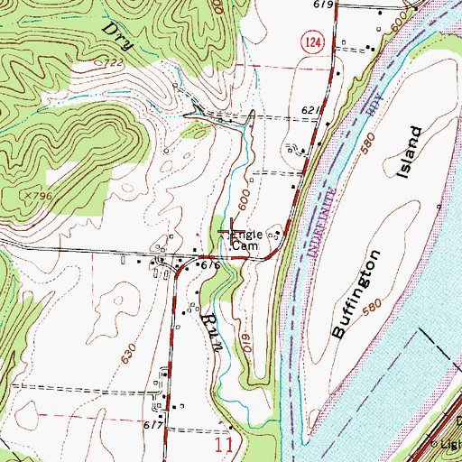 Topographic Map of Engle Cemetery, OH