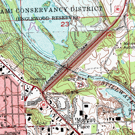 Topographic Map of Englewood Dam, OH
