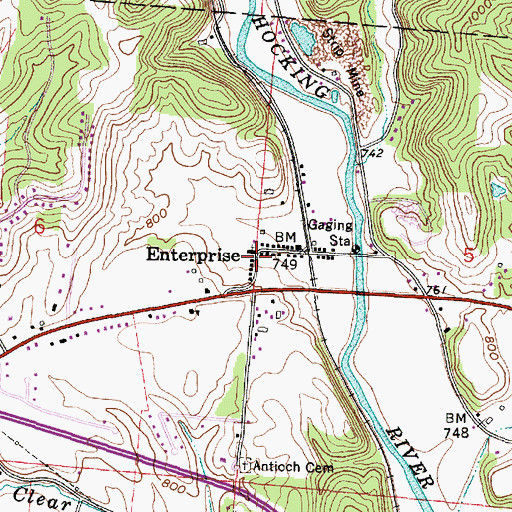 Topographic Map of Enterprise, OH