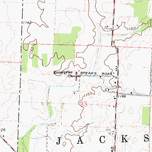 Topographic Map of Enterprise Church, OH