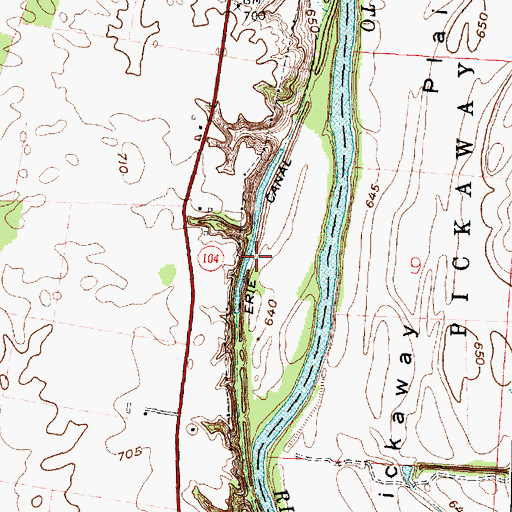 Topographic Map of Erie Canal, OH