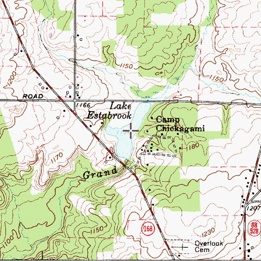 Topographic Map of Lake Estabrook, OH