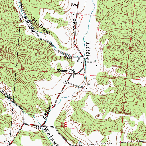 Topographic Map of Etam Church, OH