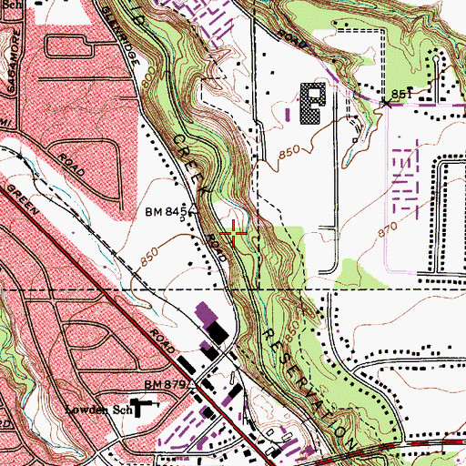 Topographic Map of Euclid Creek Reservation, OH