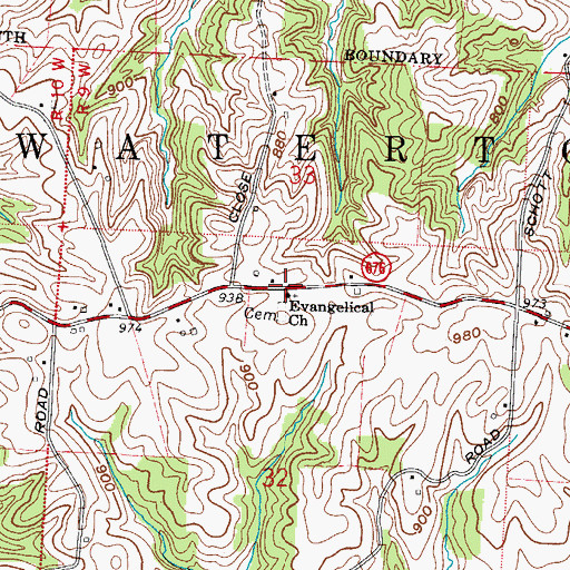 Topographic Map of Evangelical Church, OH