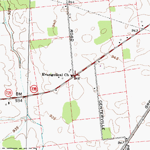 Topographic Map of Evangelical Church, OH