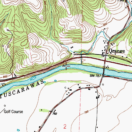 Topographic Map of Evans Creek, OH