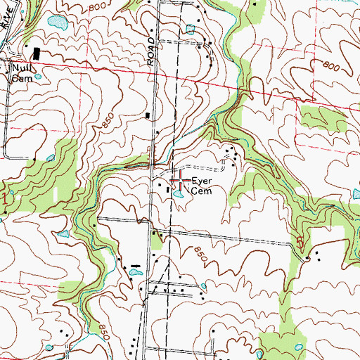 Topographic Map of Eyer Cemetery, OH