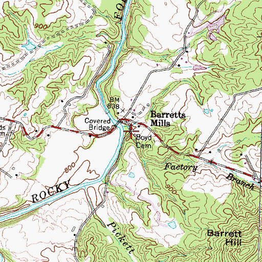 Topographic Map of Factory Branch, OH