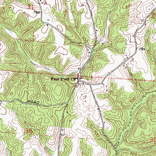 Topographic Map of Fair Play Church, OH