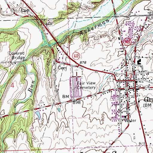 Topographic Map of Fair View Cemetery, OH