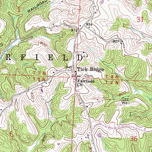 Topographic Map of Fairchild Church, OH