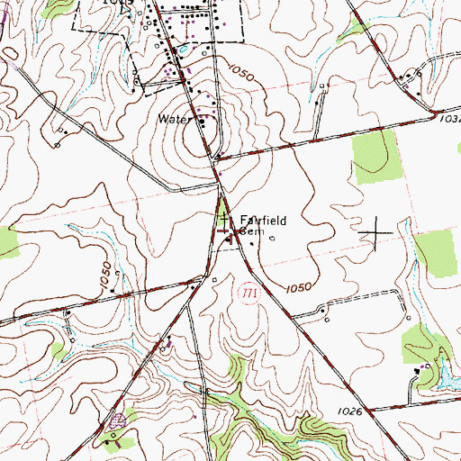 Topographic Map of Fairfield Cemetery, OH