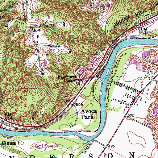 Topographic Map of Friarhurst Chapel (historical), OH