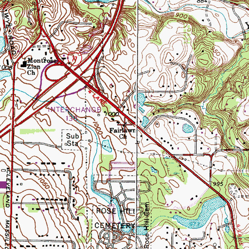 Topographic Map of Grace Church, OH