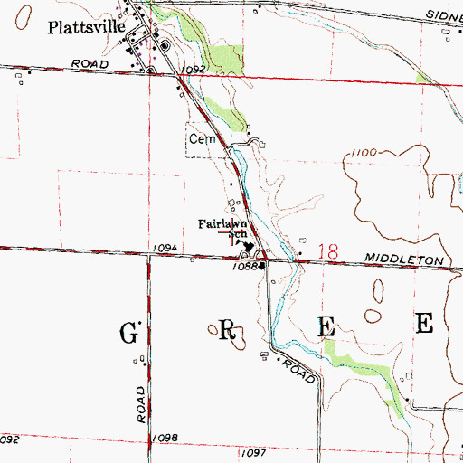 Topographic Map of Fairlawn School, OH