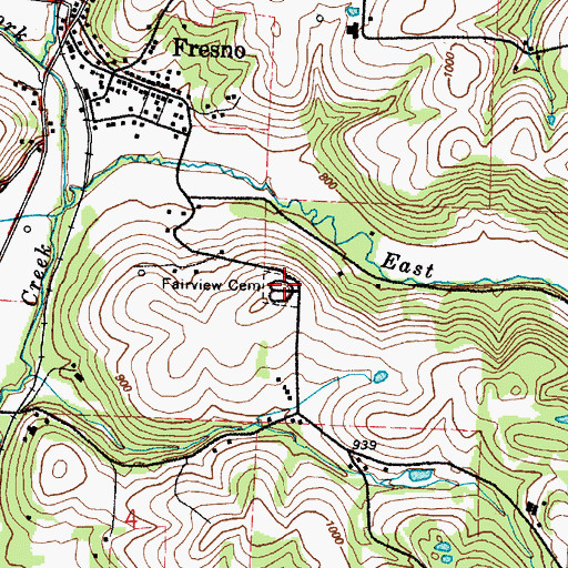 Topographic Map of Fairview Cemetery, OH