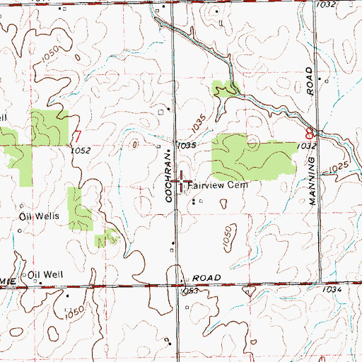 Topographic Map of Fairview Cemetery, OH