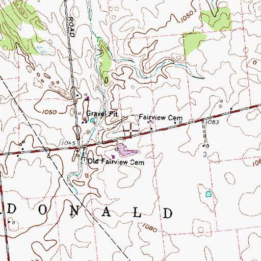 Topographic Map of Fairview Cemetery, OH