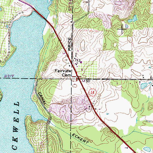 Topographic Map of Fairview Cemetery, OH