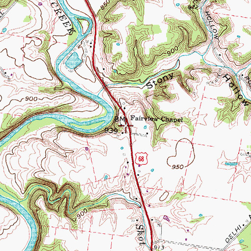 Topographic Map of Fairview Chapel, OH