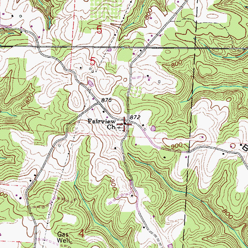 Topographic Map of Fairview Church, OH