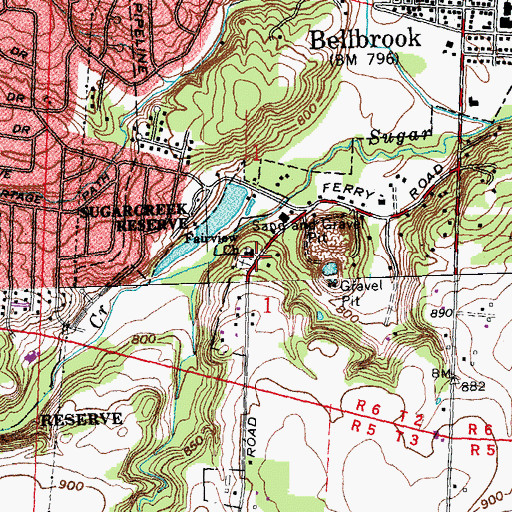 Topographic Map of Fairview Church, OH