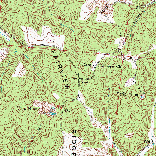 Topographic Map of Fairview Ridge, OH
