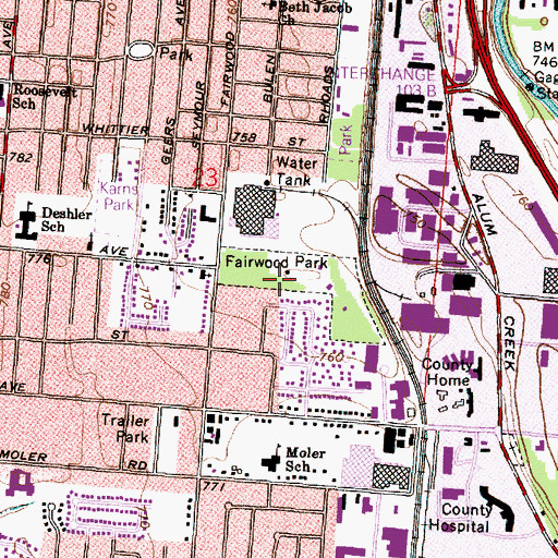 Topographic Map of Fairwood Park, OH