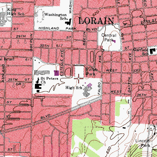 Topographic Map of Falbo Park, OH