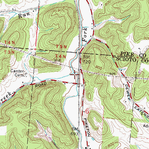 Topographic Map of Fallen Timber Creek, OH