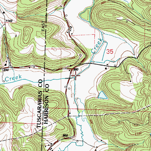 Topographic Map of Fallen Timber Creek, OH