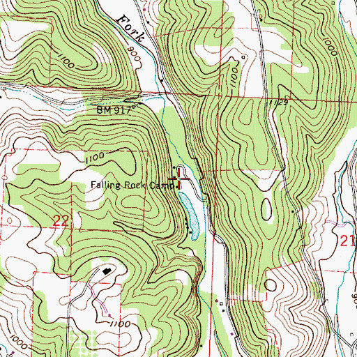 Topographic Map of Falling Rock Camp, OH