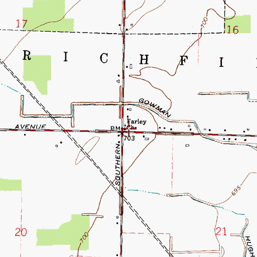 Topographic Map of Farley Church, OH