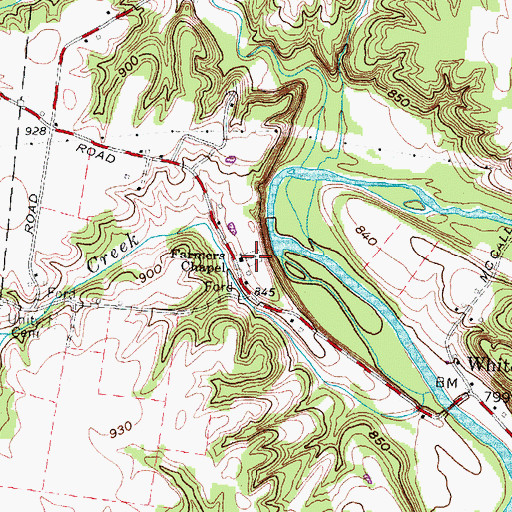 Topographic Map of Farmers Chapel, OH