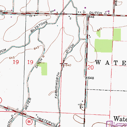 Topographic Map of Farnsworth Ditch, OH